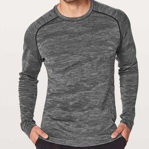 Lululemon Men's XL Metal Vent Tech Long Sleeve Shirt Gray Seamless "Get Sweaty"